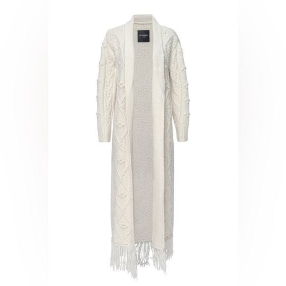 ❌SOLD🏷️Le Superbe Bohemian Knit Duster Sweater Cardigan Coat in Cream Size Small - Picture 4 of 11